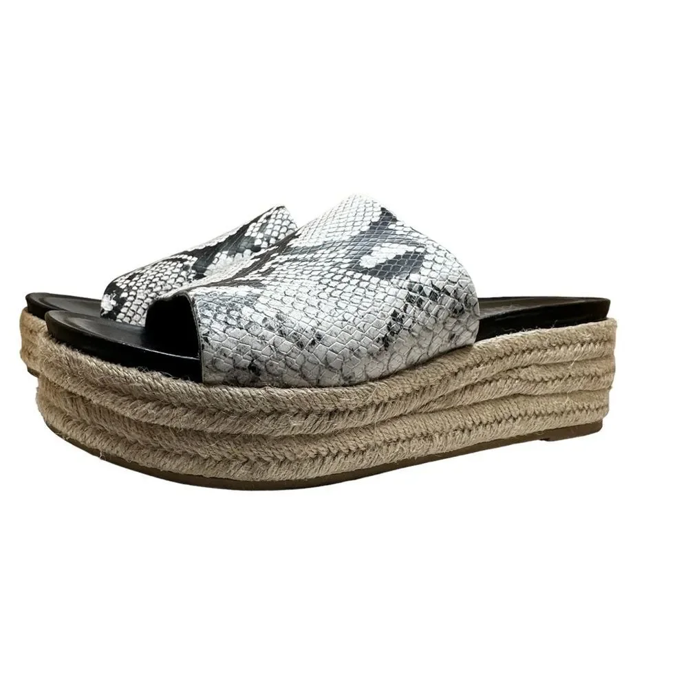 Franco Sarto Tola Espadrille Snake Print Sandal Slide 8.5